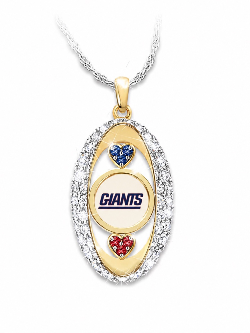 NWT NY Giants Pendant Necklace 18K Gold Plated